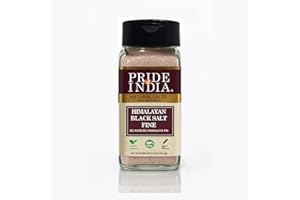 Pride Of India - Himalayan Black Rock Salt - Fine Grind, (4.8 oz) - Kala Namak, Contains 84+ Minerals, Perfect for Cooking, T