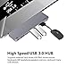 Thunderbolt 3 USB C Hub, AHNR Type C Hub MAC Pro Adapter Dongle for 2016/2017/2018 MacBook Pro 13”&15”, USB-C Adapter with 4K HDMI, 3 USB 3.0 Ports, USB-C Port, SD/TF Card Reader, PD Charger Port