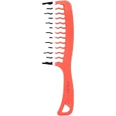 KISMETICS Big Hair Tools Extra Large Wide Tooth Comb for Thick, Curly, Wavy or Long Hair - Frizz-Free Detangling Shower Comb - Orange