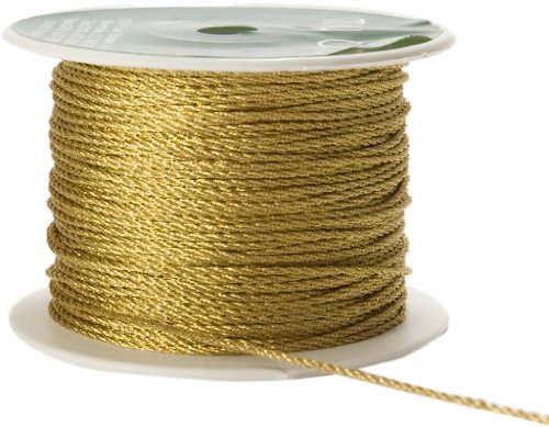 May Arts 1mm Wide Ribbon, Metallic Gold Cord