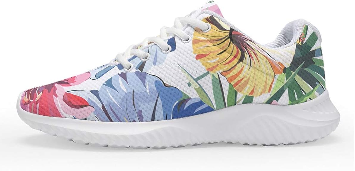 Women's Running Shoes Trainers Colourful Tropical Flowers Printed