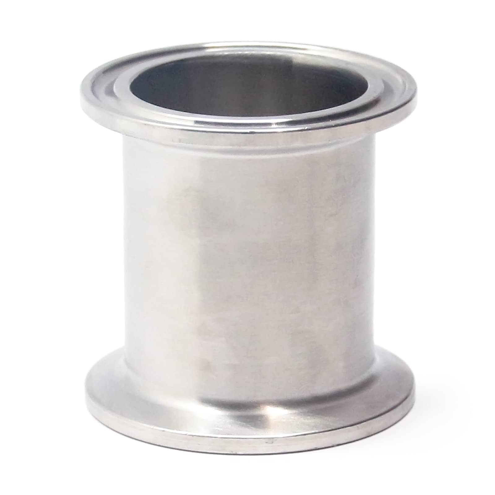 QiiMii SS304 Sanitary Spool Tube with Clamp Ends, Seamless Round Tubing with 1.5 inch Tri Clamp 50.5MM Ferrule Flange (Tube Length: 2 Inch /51MM)