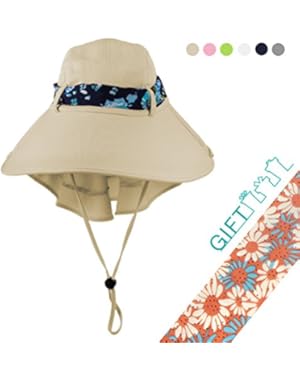 Premium Outdoor Sun Bucket Hat for Women by Sun Cube | Wide Brim, Neck Flap, Sun Protection | Ideal for Hiking...