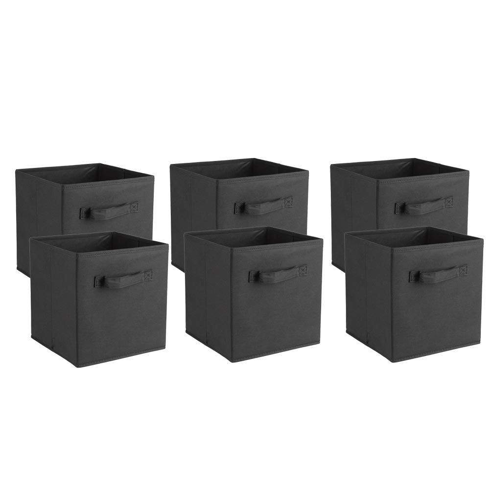 GOTOTOP Foldable Storage Cubes, 6Pcs large Nonwoven Fabric Square Drawer Storage Box Bin Collapsible Boxes Storage Chest Household Home Toys Clothes Organizer Cube 26.9*26.2*27.8CM