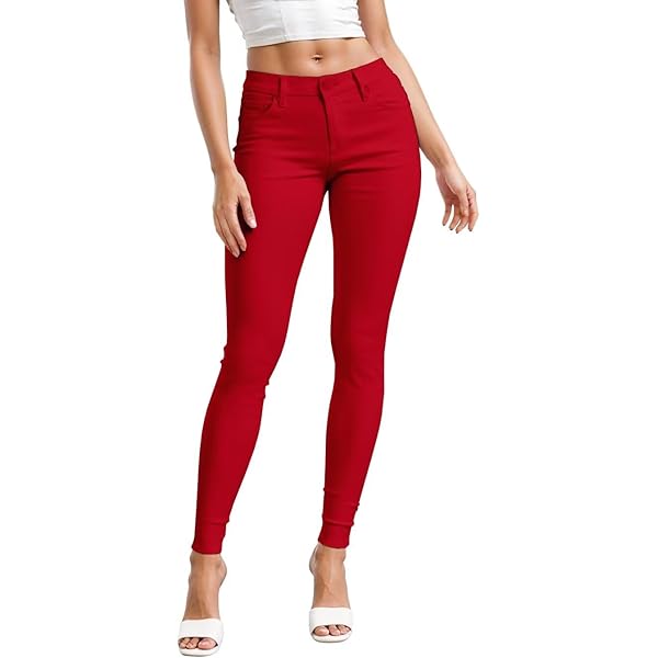 Hybrid & Company Women's Pull On Stretchy Mid Rise Skinny