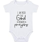 I Am Proof That God Answers Prayers Baby Bodysuit Baby Religious Bodysuit Blessing Babies Clothing