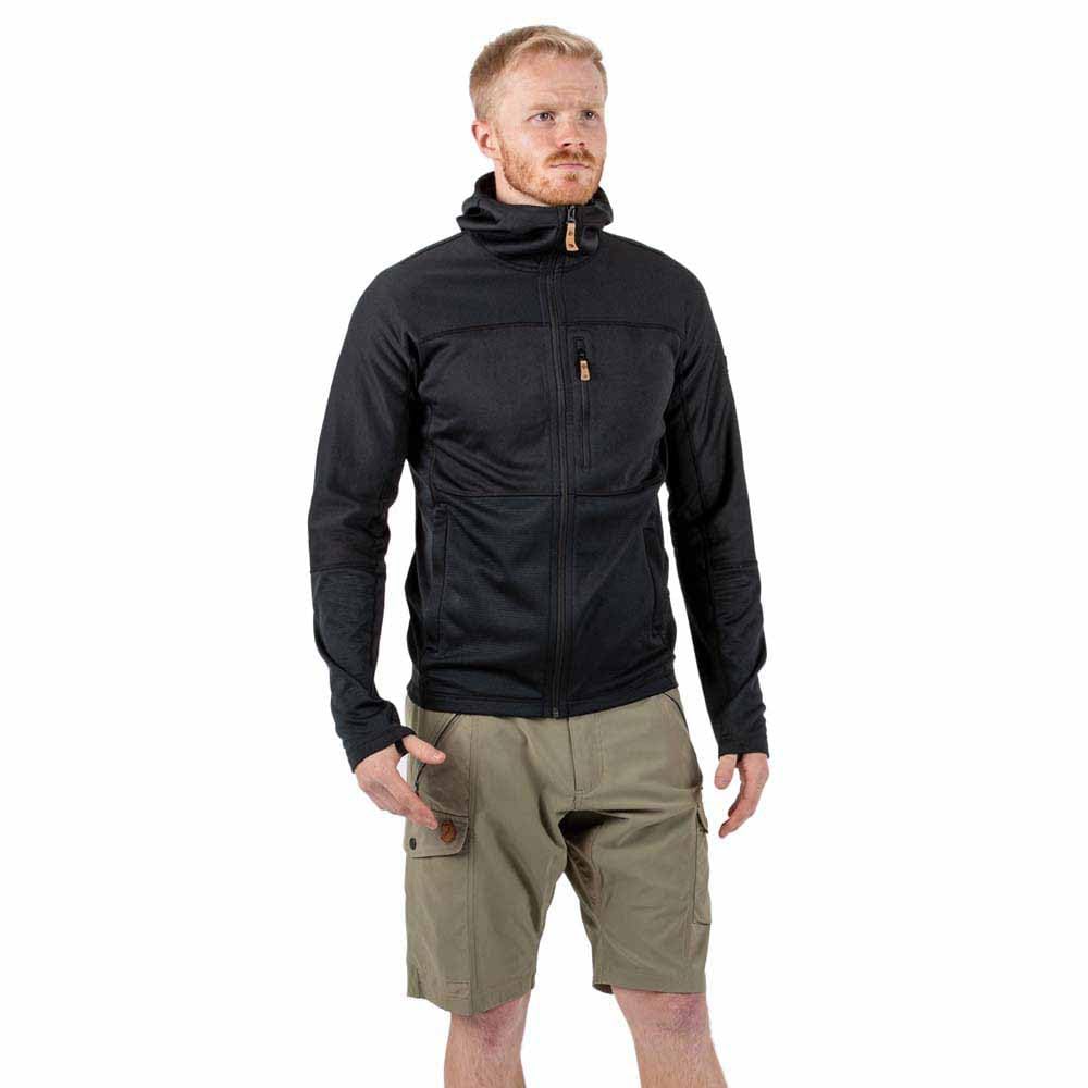 Fjällräven Men Abisko Trail Fleece Hooded Sweater - Black, Small