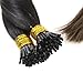 [Farewell] Sunny I Tip Hair Extensions Human Hair Black Brown Ombre I Tip Real Human Hair Extensions Natural Black Ombre Dark Brown Human Hair I Tips Extensions 100Strands 50G/Pack 14inch