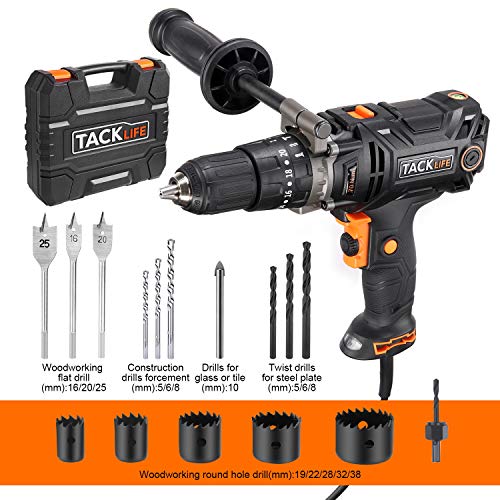 Hammer Drill, TACKLIFE PID04A Corded Drill Driver, 620inlb/70N.m