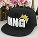 MA&BABY Infant & Toddler Hip Hop Snapback Flat Brim Hats Lettre King Cap (Black)