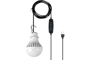 USB LED Lamp with Adjustable Brightness 3 Lighting Modes Hook and Long Wire for Camping Hiking Emergency Portable Outdoors Us