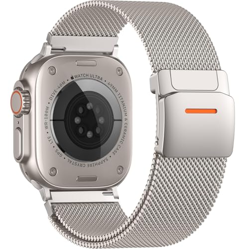 Adorve Metal Bands for Apple Watch Ultra 3 Band 49mm 46mm 45mm 44mm 42mm Men, Magnetic Stainless Steel Mesh Milanese Loop Sport Straps for iWatch Ultra 2/1 Bands Series 11 10 9 8 7 6 5 4 3 SE