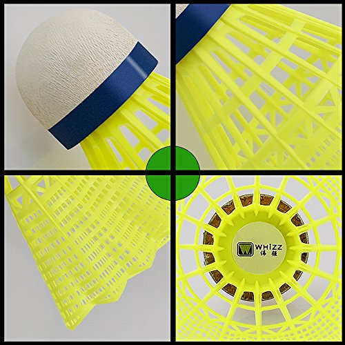 WHIZZ Badminton Shuttlecocks Nylon Shuttle, Tube of 6 (Yellow) - Thumbnail 5
