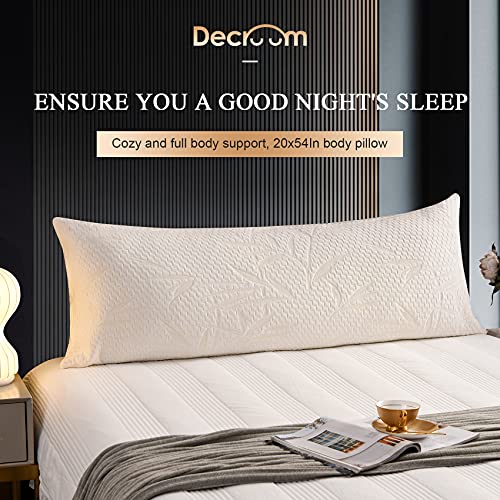 Decroom Full Body Pillow Zipped Bamboo CoverBreathable Cooling for