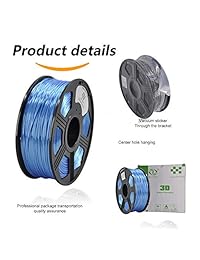 Yoyi seda como compuesto de polímero filamento de impresora 3d, tolerancia de diámetro +  0,03, bobina de 2.2 pound,, seda como filamento, Azul, 1