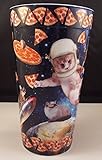 Novelty Cats and Pizza in Space 16 Oz Reusable Plastic Party Drinking Cup