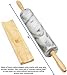 Greenco Hand Crafted Nonstick Marble Rolling Pin with Wood Handles on Wooden Board Resting Base | Dough, Pastry, Bread, Tortilla, and Pizza Roller Pins | Baking and Kitchen Supplies