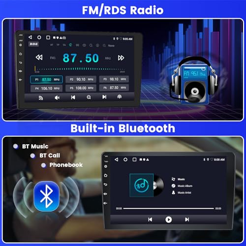 Inefala Radio for Seat Altea 2004-2015 Toledo 2004-2009 Android 15 2+64G with Wireless Carplay and Android Auto, 9'' Touch Screen Stereo Radio with Bluetooth 26UI EQ GPS FM/RDS SWC AHD Reverse Camera