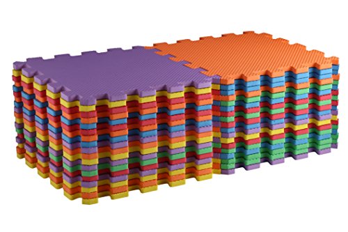 Toydaloo EVA Foam Play Mat Blank 36 pieces + 24 borders Non-toxic multicolored Colorful