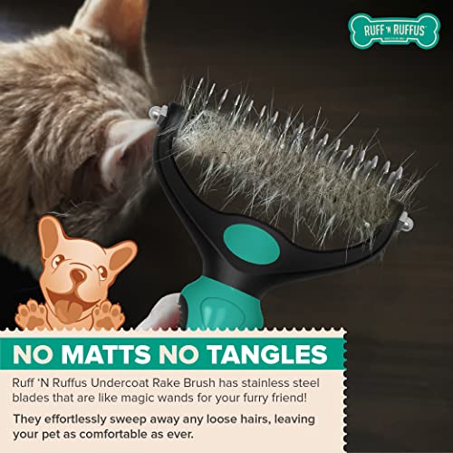 Ruff 'N Ruffus Professional DoubleSided Undercoat Rake for Dogs & Cats