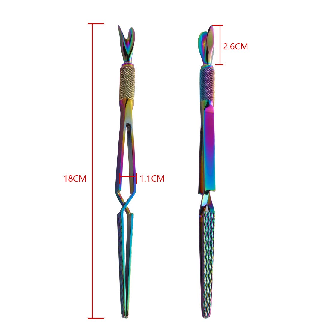 3 Way Magic Multi-Functional Manicure Pedicure C-curve Pinching Tool Cuticle Pusher Nail Art Pincher for Acrylic UV Gel Nails, NAT176 (Colorful): Beauty