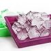 Ice Cube Tray, Silicone Square Ice Tray Easy Release Stackable Ice Cube Mold with Removable Lid， 24 Cavity (Purple)