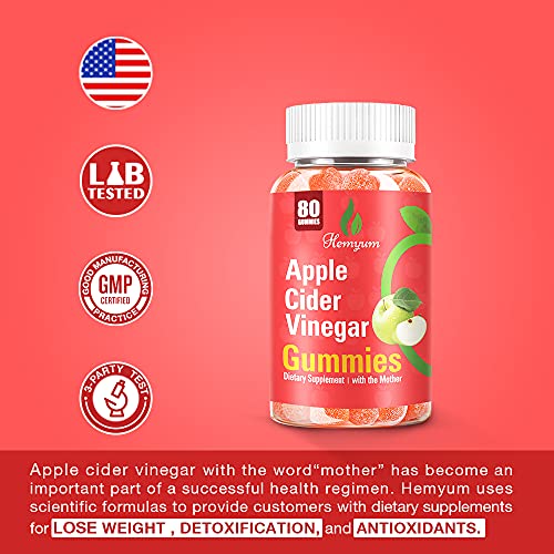 2 Pack prime Apple Cider Vinegar Gummies by HEMYUM Digestion cleanse