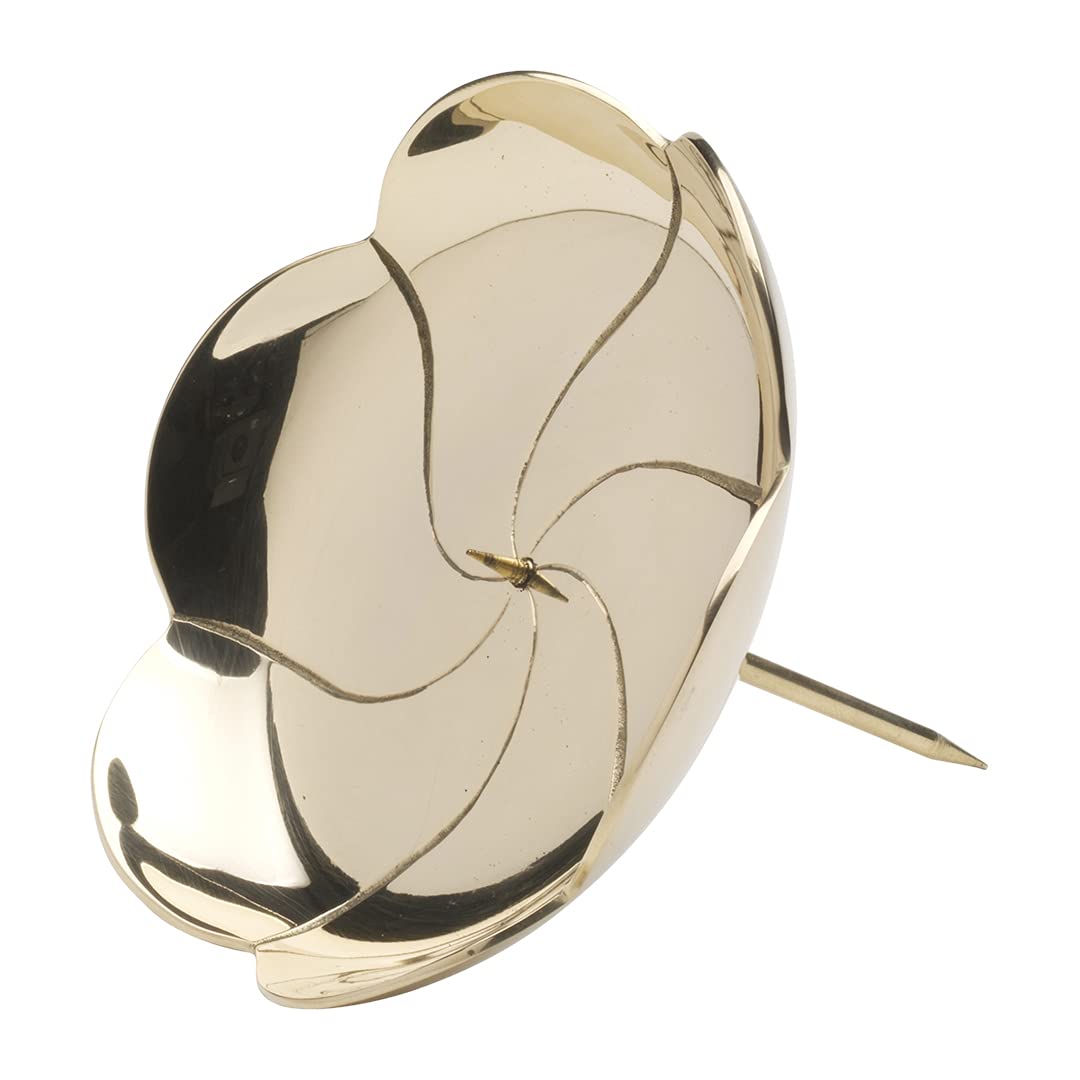 NKlaus Wreath Plate Lotos Ø12cm Brass gold polished Coaster Candle Holder Decorative Plate with Spike unscrewable 10756