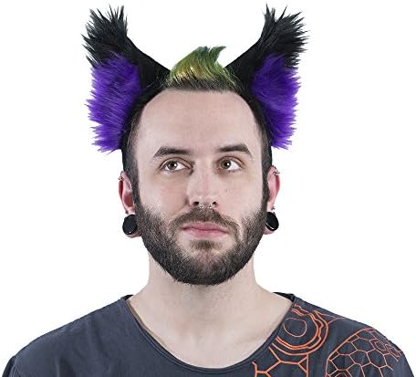 Pawstar Color Theme Wolf Ear Headband Furry Puppy Dog Costume Ears - Purple