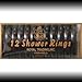 BURGUNDY 12-Piece Plastic Shower Curtain Rings. Snap-lock.
