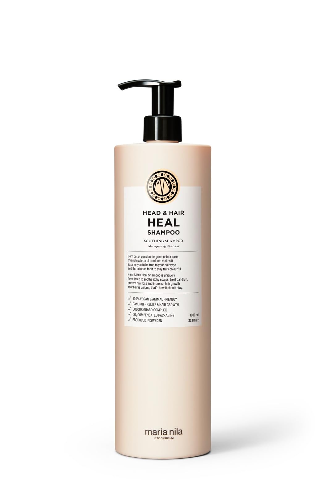 Maria Nila Head & Hair Heal, Shampoo 1000 ml, Prevents Dandruff/Scalp Problems & Stimulates Hair Growth, 100% Vegan & Sulfate/Paraben free.