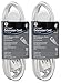 General Electric 50360 2 Pack 6ft. 2-Outlet Wall Hugger Extension Cord, White