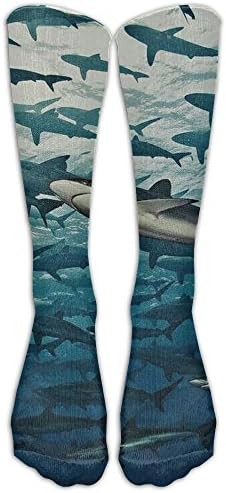 Shark Swarm Compression Socks Soccer Socks Long Stockings For Running Jogging Cross Training Cycling Relief