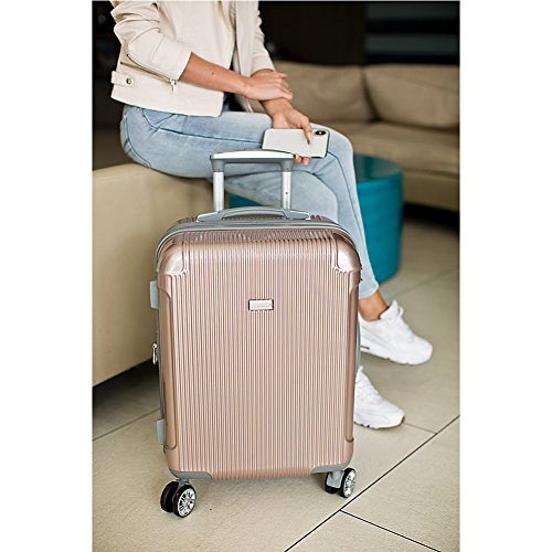 Gabbiano Genova 3 Piece Expandable Hardside Spinner Luggage Set (Rose