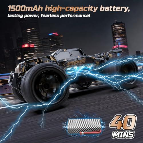DEERC 9309E 1/16 All Terrain Fast RC Cars for Adults 40KPH,4WD Electric Off-Road Remote Control Monster Truck,2.4Ghz High Speed Car,Waterproof Monster Truck with 2 Batteries for Boys & Kids