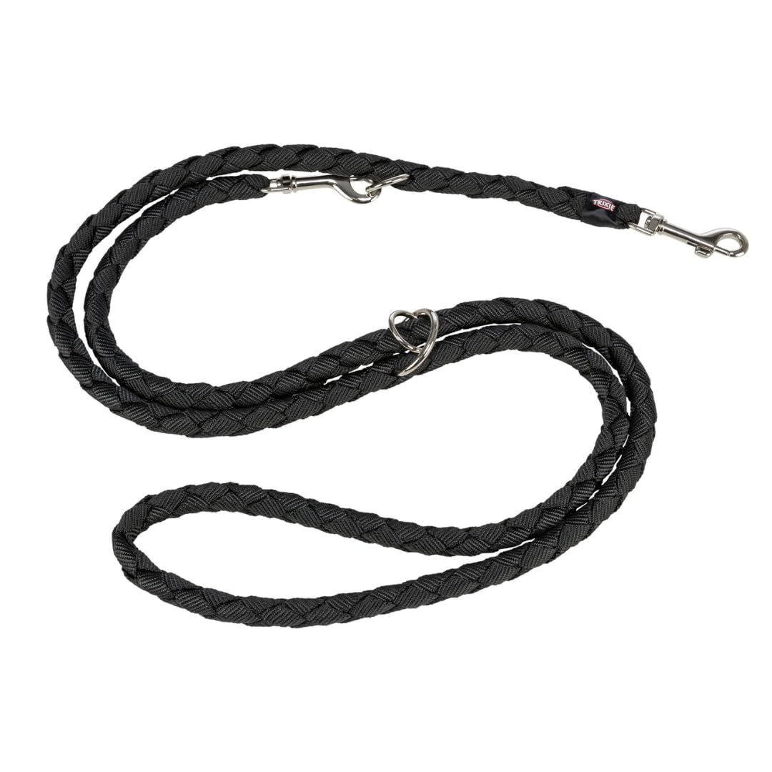 TRIXIE dog lead Cavo V-leash S–M, 78.74 inches, ø 0.47 inches in black - adjustable leash for outdoor activities - for small to medium-sized dogs - 143501