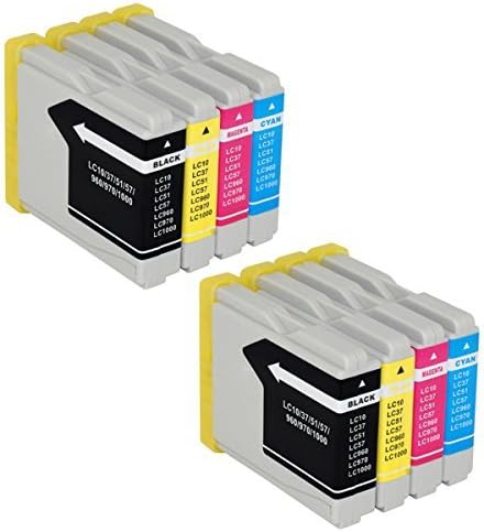 JCINK 8PK Compatible for Brother LC51 for use in Brother DCP 130c 330c 350c Intellifax 1360 1860C 1960C 2480C 2580C MFC 230C 240C 3360C 440CN 465CN 5460CN 5860CN 665CW 685CW 845CW 885CW