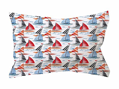 JUBARIS Coloured Sails - 500 THREAD COUNT 100% COTTON SATEEN DIGITAL PRINT OXFORD PILLOWCASE SET LUXURY NAUTICAL DESIGN