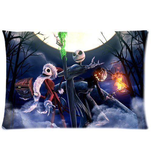 Custom jack skellington nightmare before christmas Zippered Pillowcase Covers Standard Size 20x30 Inch (Twin sides)