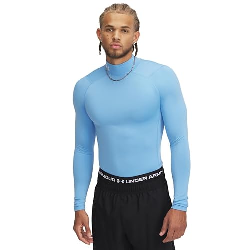 Under Armour Men's ColdGear Armour Compression Mock, (475) Carolina Blue/White/White, 4X-Large Tall