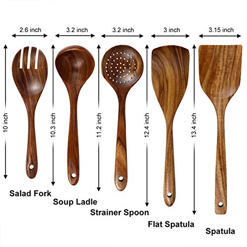 Wooden Utensils Set for Cooking, Chrider Wooden Kitchen Utensils Set