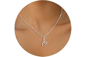 HSWYFCJY Initial Necklace for Women,14K Gold Dainty A-Z Letter Pendant with Heart Choker Necklace Jewelery Gifts,Personalized Cute Tiny Initial Pendant Necklace for Girls
