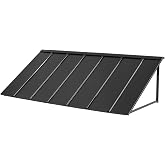 VEVOR Fixed Metal Awning 80 x 36 in Heavy-Duty Window Awning Door Canopy | Rain, Snow and Sunlight Protection for Door Entrance, Windows, Porches, Balconies, Stable Triangle Steel Frame for Exterior