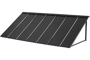 VEVOR Fixed Metal Awning 80 x 36 in, Window Awning Door Canopy, Stable Triangle Steel Frame Exterior Awnings Rain, and Snow Sunlight Protection for Door Entrance, Windows, Porches, Balconies