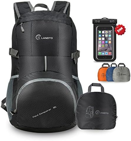 35L Hiking Daypack Lightweight Packable Durable Travel Backpack Hiking Bag with Waterproof Case by RLANDTO