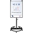 maxtek Mobile Dry Erase Board – 40x28 inches Magnetic Portable Whiteboard Stand Easel White Board Flipchart Easel Board with 25 Sheets Paper Pad