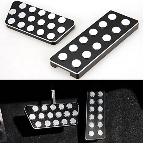 KUJOOY Pair Aluminum Car Gas Brake Fuel Pedals Foot Rest Pad Cover Trim For Jeep Wrangler