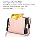 Galaxy J3 V Case, J3 Case,Galaxy Sky/ Amp Prime / Express Prime / Sol Wallet Case, AnoKe[Credit Card Slots Holder]Silicone Hybrid Shockproof Armor Defender Protective Case for Samsung J3 KLS Rose Gold