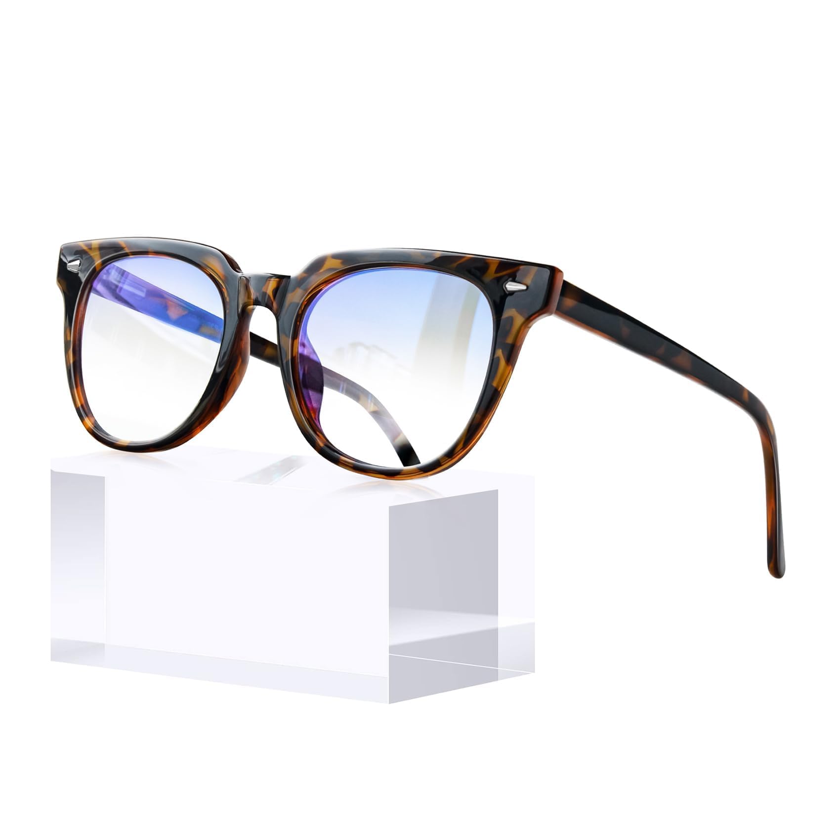 KANASTAL Blue Light Glasses Leopard Womens Brown Blue Light Blocking Glasses Men Bluelight Gaming Migraine Anti Filter Computer Screen - Tortoiseshell Frame Clear Lens