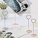 CSPRING Heart Shape Wire Metal Picture Display Table Number Holder Stand Clips Place Card Holders for Wedding Party Menu Name Desk, 24PCS (Rose Gold)